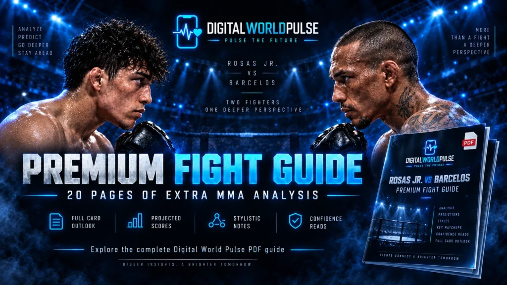 UFC Fight Night Rosas Jr vs Barcelos analysis guide with projected scores and matchup notes