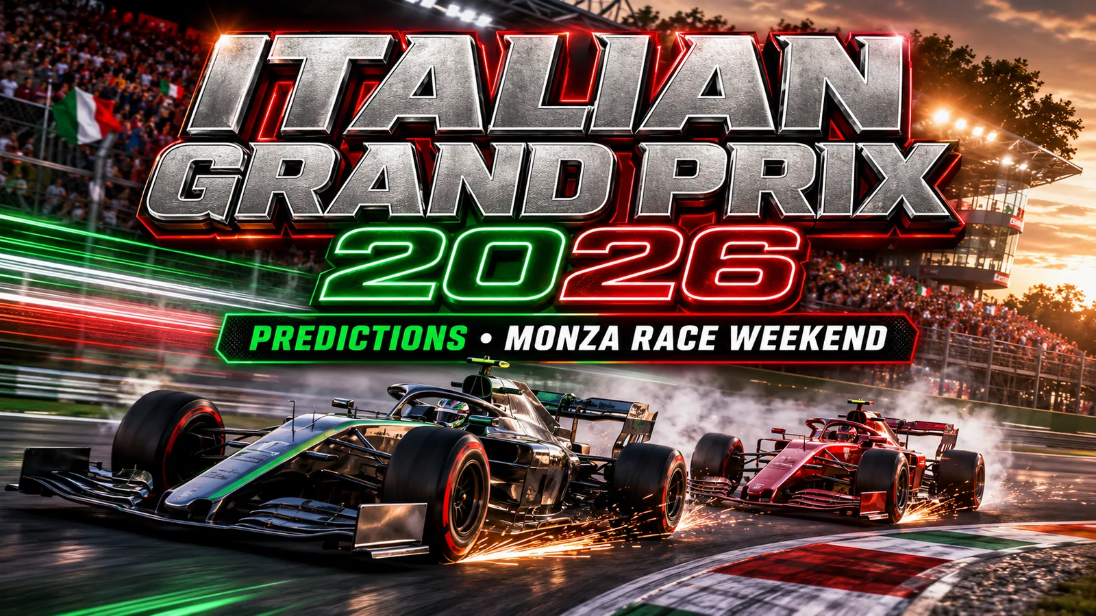 Italian Grand Prix 2026 predictions featuring racing cars at Monza