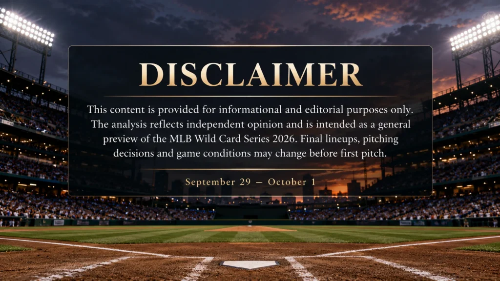 MLB Wild Card Disclaimer