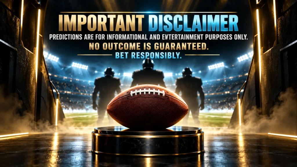 NFL Week 2 predictions informational disclaimer and responsible betting notice