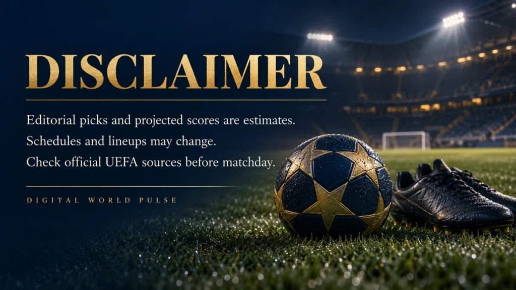 Champions League October 13 14 2026 editorial disclaimer
