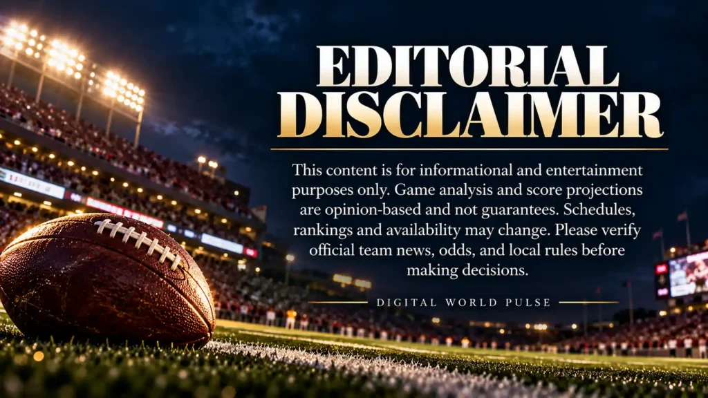 College Football Week 7 disclaimer