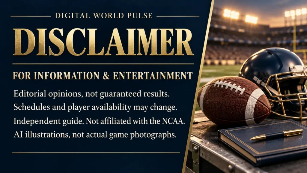College Football Week 8 2026 editorial analysis disclaimer