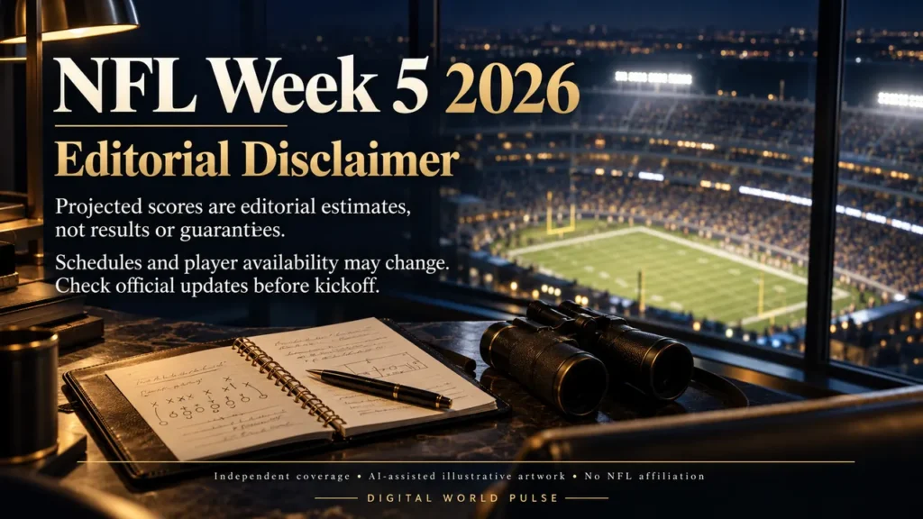 NFL Week 5 2026 editorial disclaimer