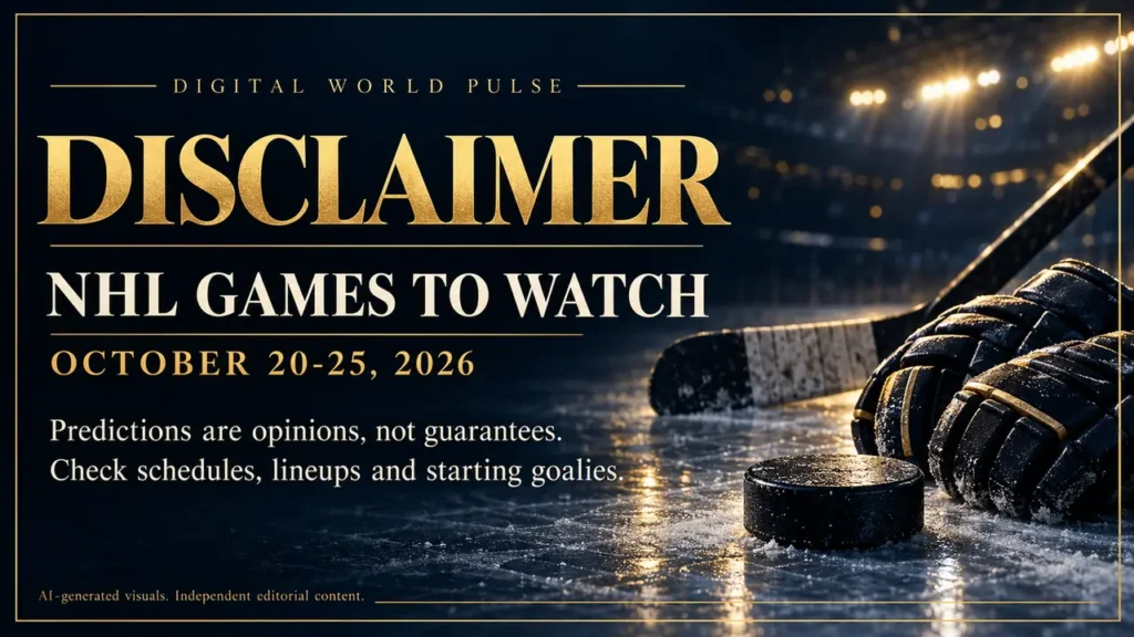 NHL Games to Watch October 20 25 2026 editorial analysis disclaimer