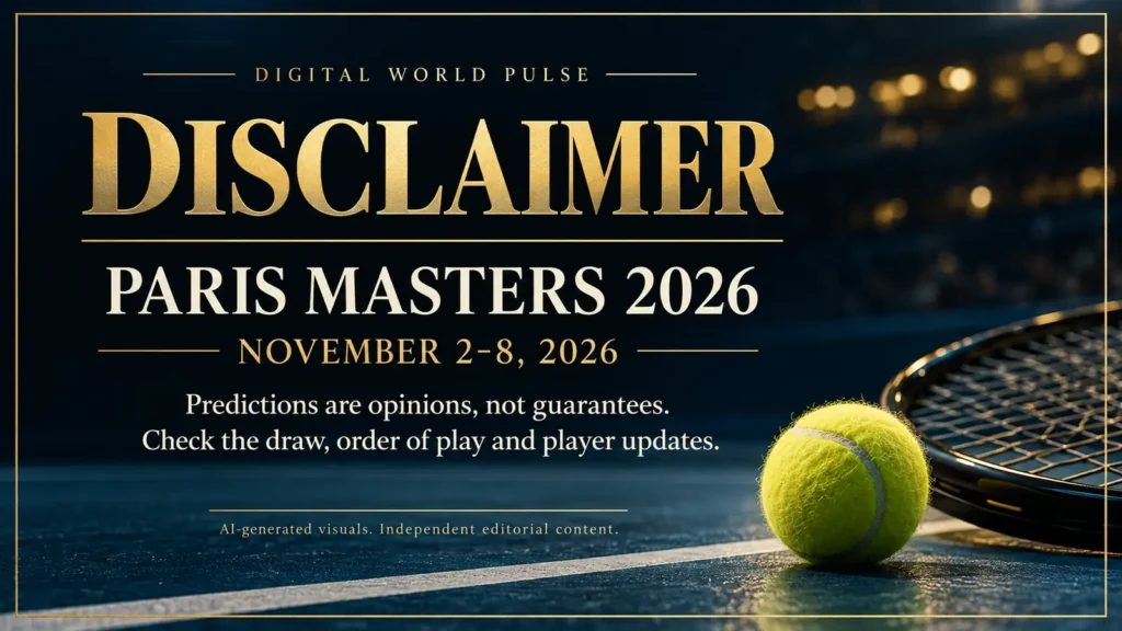 Paris Masters 2026 November 2 8 editorial analysis disclaimer
