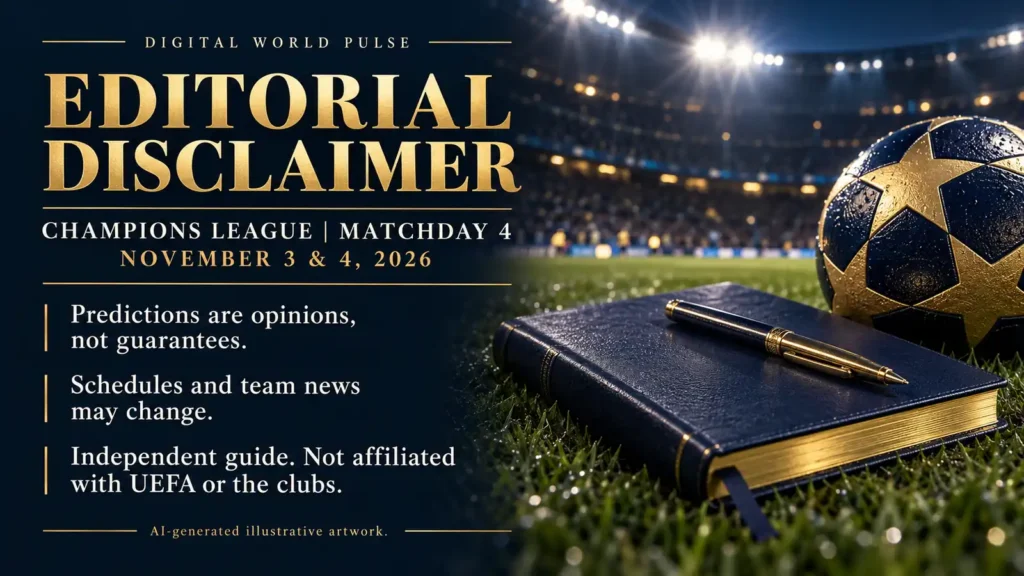 Champions League guide disclaimer