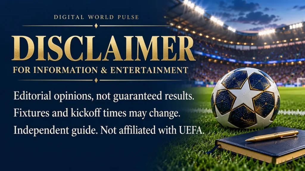 UEFA Champions League October 20 21 2026 disclaimer