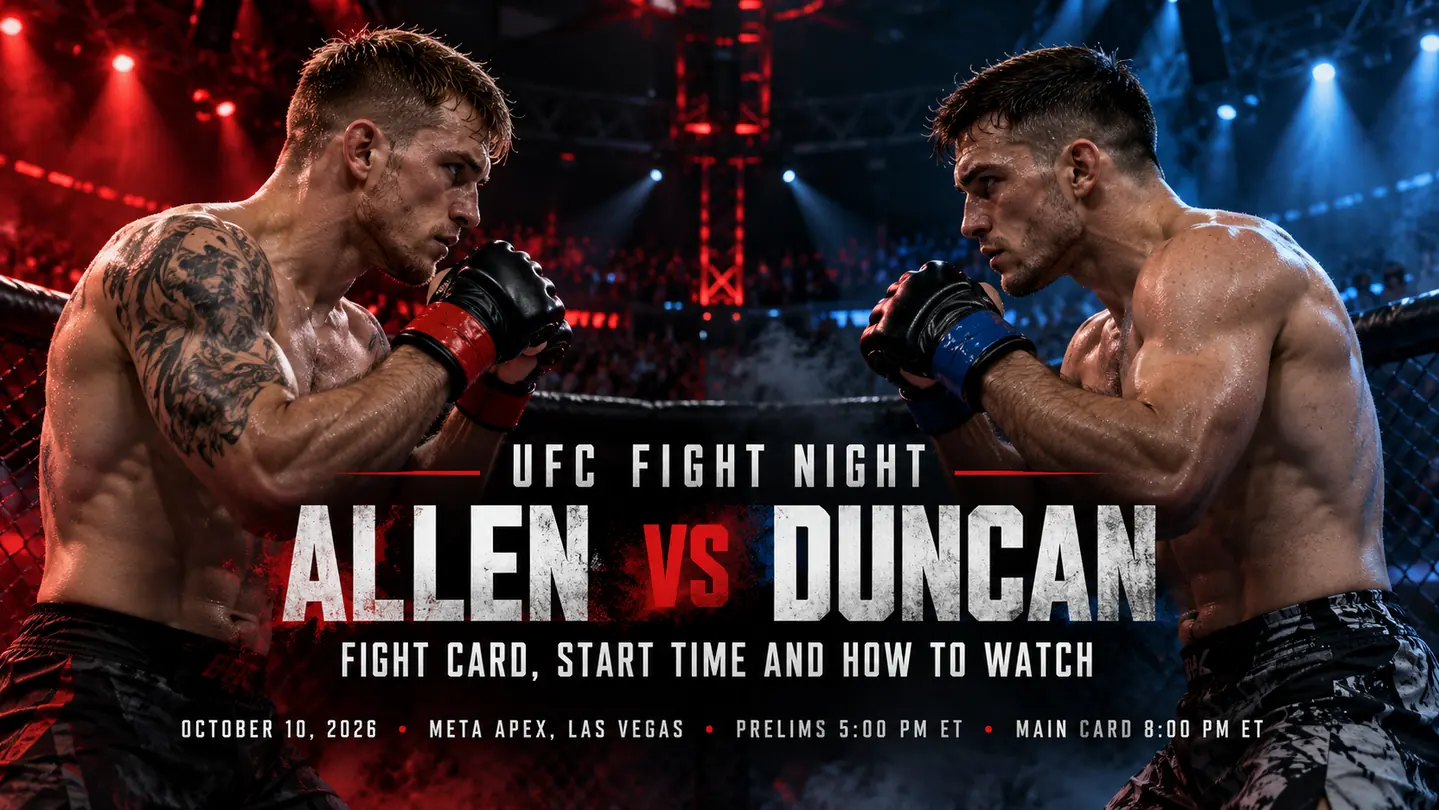 UFC Fight Night Allen vs Duncan fight card and main event