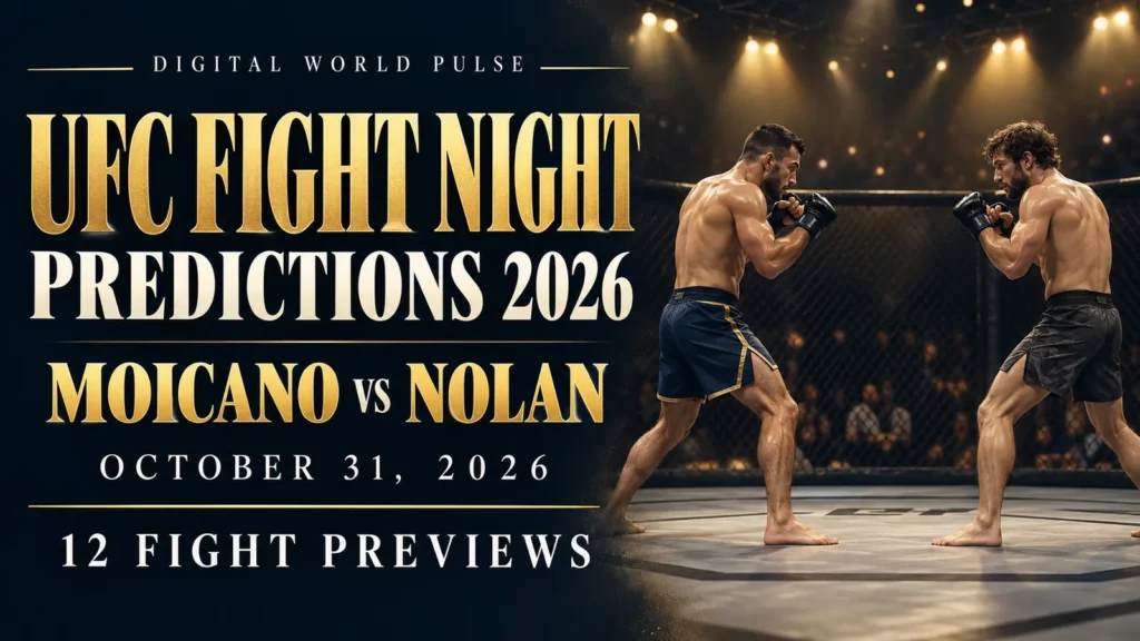UFC Fight Night Moicano vs Nolan October 31 2026 fight card and key matchups